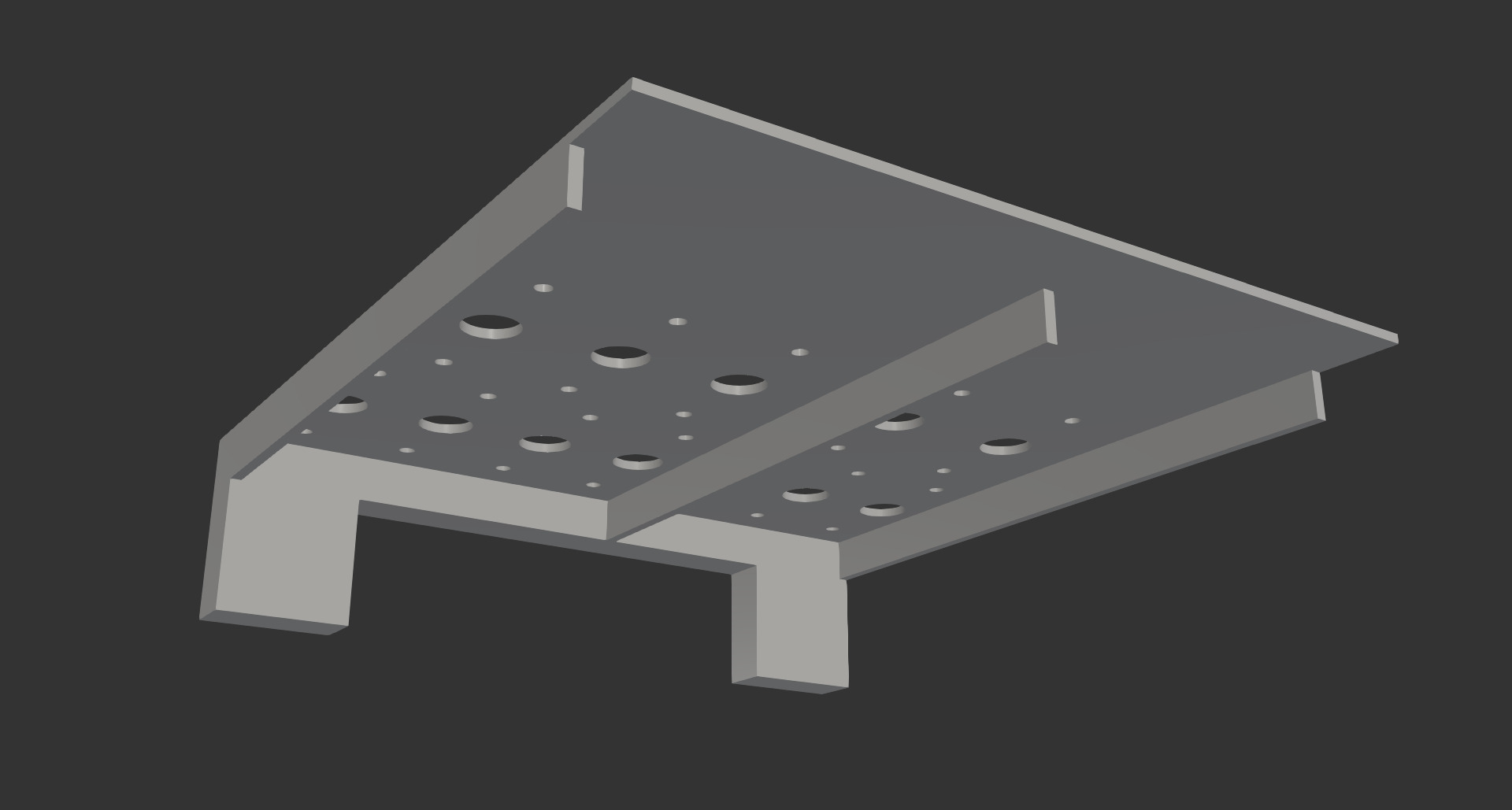 Render of the key platform with a view of the bottom side showing the strengthening ribs